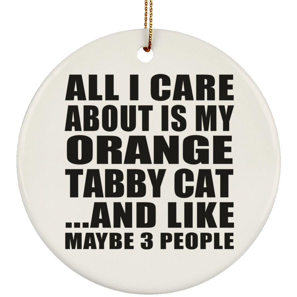 All I Care About Is My Orange Tabby Cat - Circle Ornament