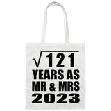 11th Anniversary Square Root of 121 Years As Mr & Mrs 2023 - Tote Bag White