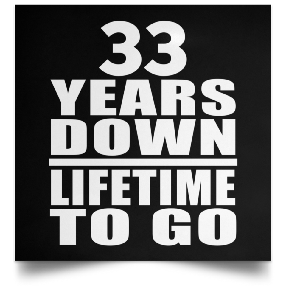 33rd Anniversary 33 Years Down Lifetime To Go - Poster Square