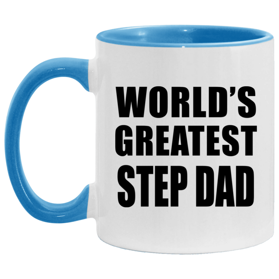 World's Greatest Step Dad - 11oz Accent Mug Blue