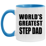 World's Greatest Step Dad - 11oz Accent Mug Blue