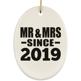 5th Anniversary Mr & Mrs Since 2019 - Oval Ornament