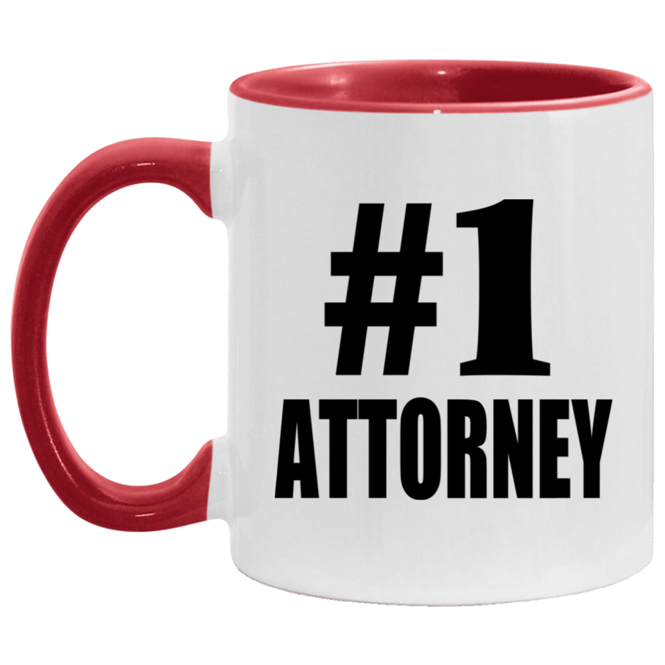 Number One #1 Attorney - 11oz Accent Mug Red
