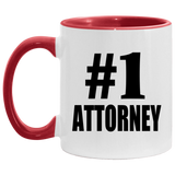 Number One #1 Attorney - 11oz Accent Mug Red