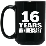 16th Anniversary 16 Years - 15 Oz Coffee Mug Black