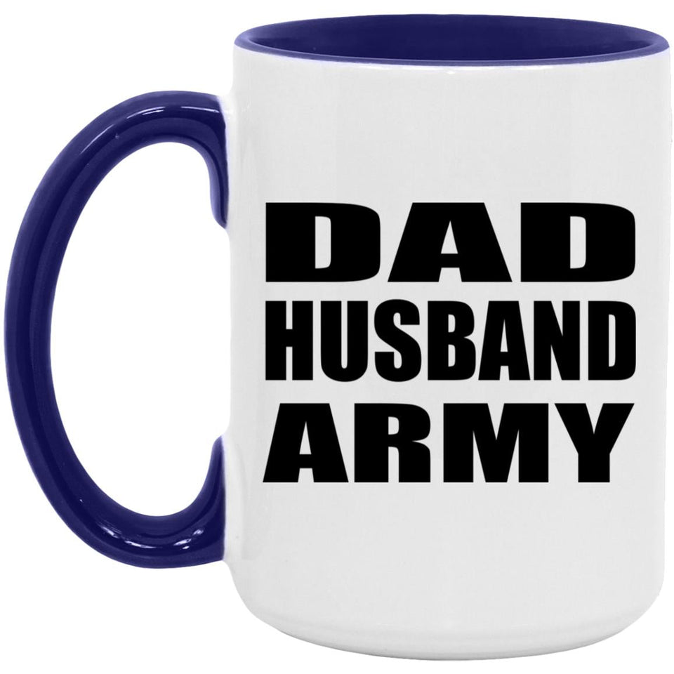 Dad Husband Army - 15oz Accent Mug Purple
