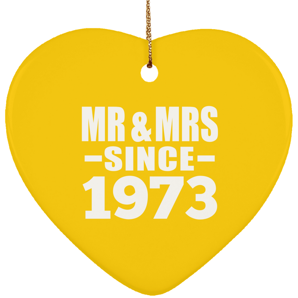 51st Anniversary Mr & Mrs Since 1973 - Heart Ornament