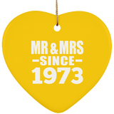 51st Anniversary Mr & Mrs Since 1973 - Heart Ornament