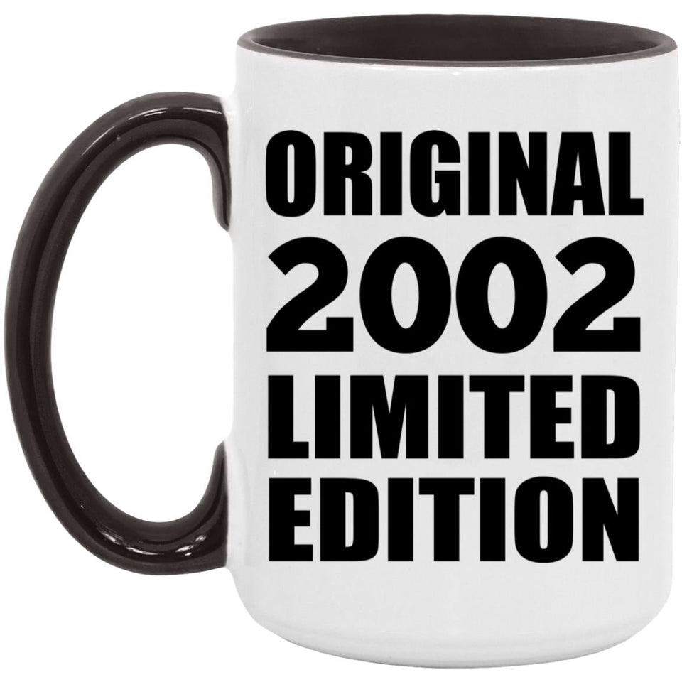 22nd Birthday Original 2002 Limited Edition - 15oz Accent Mug Black