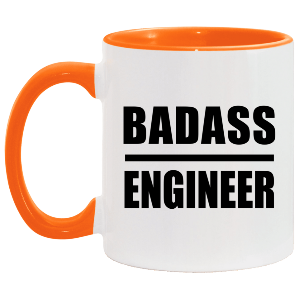 Badass Engineer - 11oz Accent Mug Orange