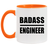 Badass Engineer - 11oz Accent Mug Orange