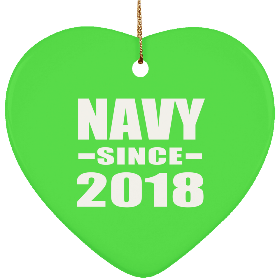 Navy Since 2018 - Heart Ornament