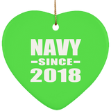 Navy Since 2018 - Heart Ornament