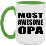 Most Awesome Opa - 15oz Accent Mug Green