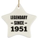 73rd Birthday Legendary Since 1951 - Star Ornament