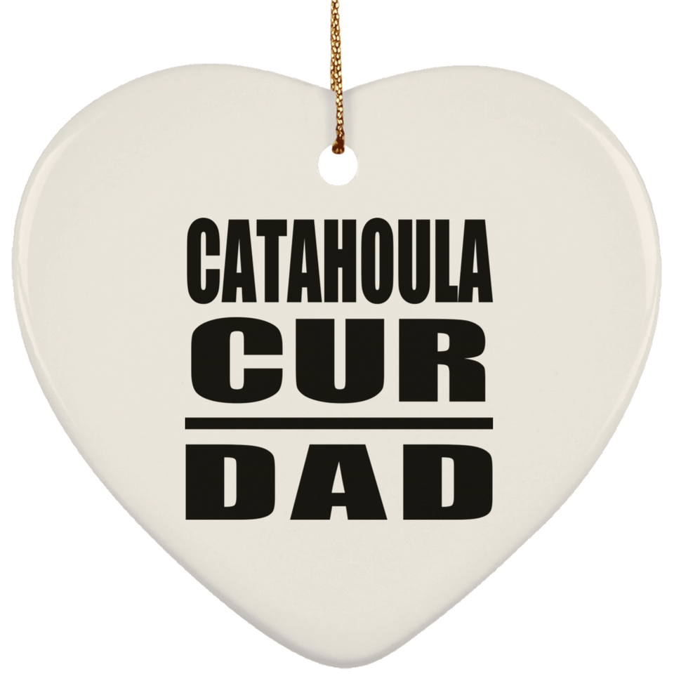 Catahoula Cur Dad - Heart Ornament
