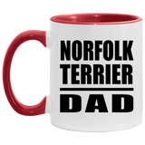 Norfolk Terrier Dad - 11oz Accent Mug Red