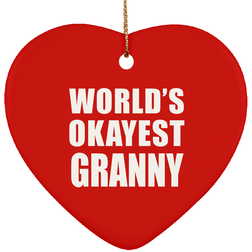 World's Okayest Granny - Heart Ornament