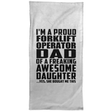 Proud Forklift Operator Dad Of Awesome Daughter - Hand Towel