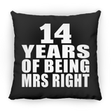 14th Anniversary 14 Years Of Being Mrs Right - Throw Pillow Black
