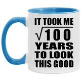10th Birthday Took Square Root of 100 Years To Look Good - 11oz Accent Mug Blue