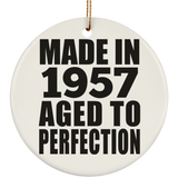 67th Birthday Made In 1957 Aged to Perfection - Circle Ornament