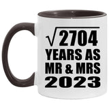52nd Anniversary Square Root of 2704 Years As Mr & Mrs 2023 - 11oz Accent Mug Black