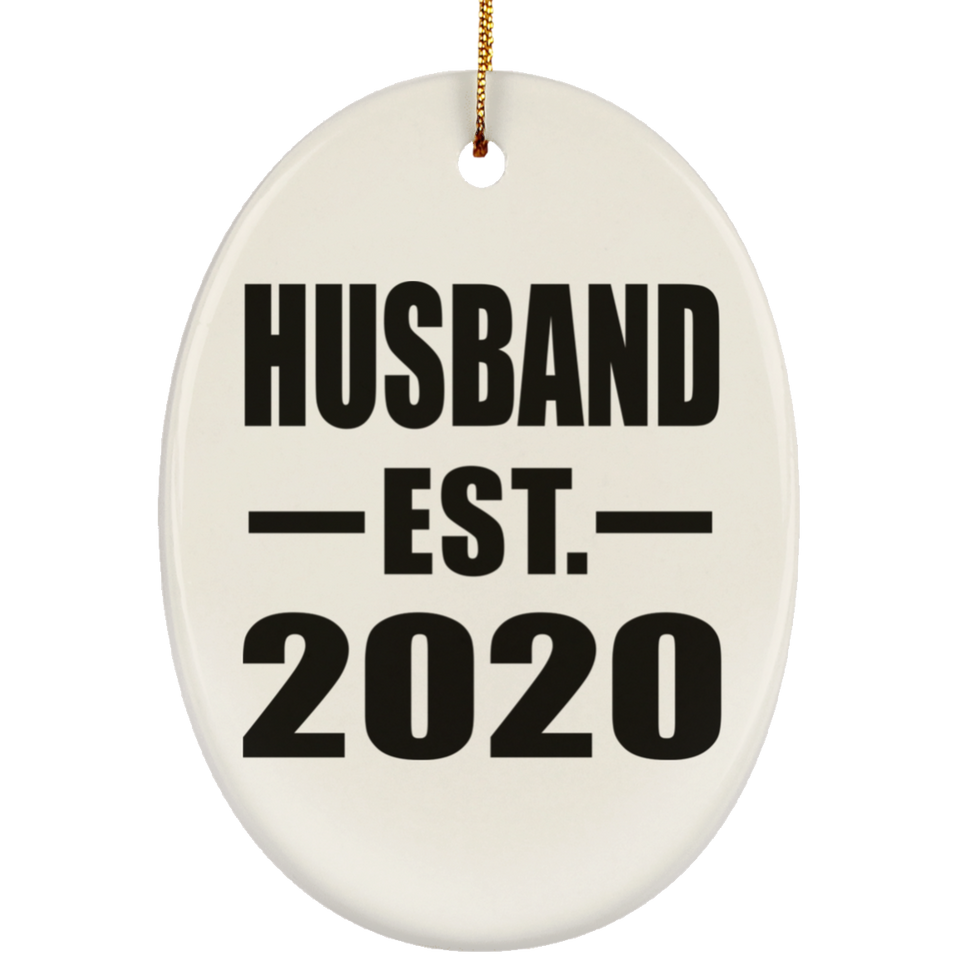 Husband Established EST. 2020 - Oval Ornament
