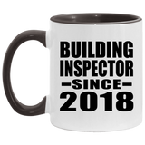 Building Inspector Since 2018 - 11oz Accent Mug Black