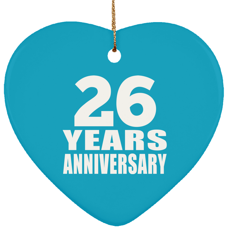 26th Anniversary 26 Years - Heart Ornament
