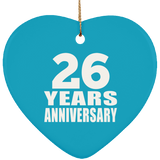 26th Anniversary 26 Years - Heart Ornament