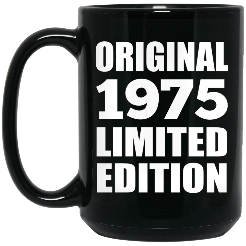 49th Birthday Original 1975 Limited Edition - 15oz Coffee Mug Black