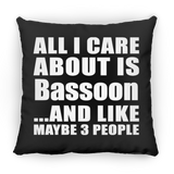 All I Care About Is Bassoon - Throw Pillow Black