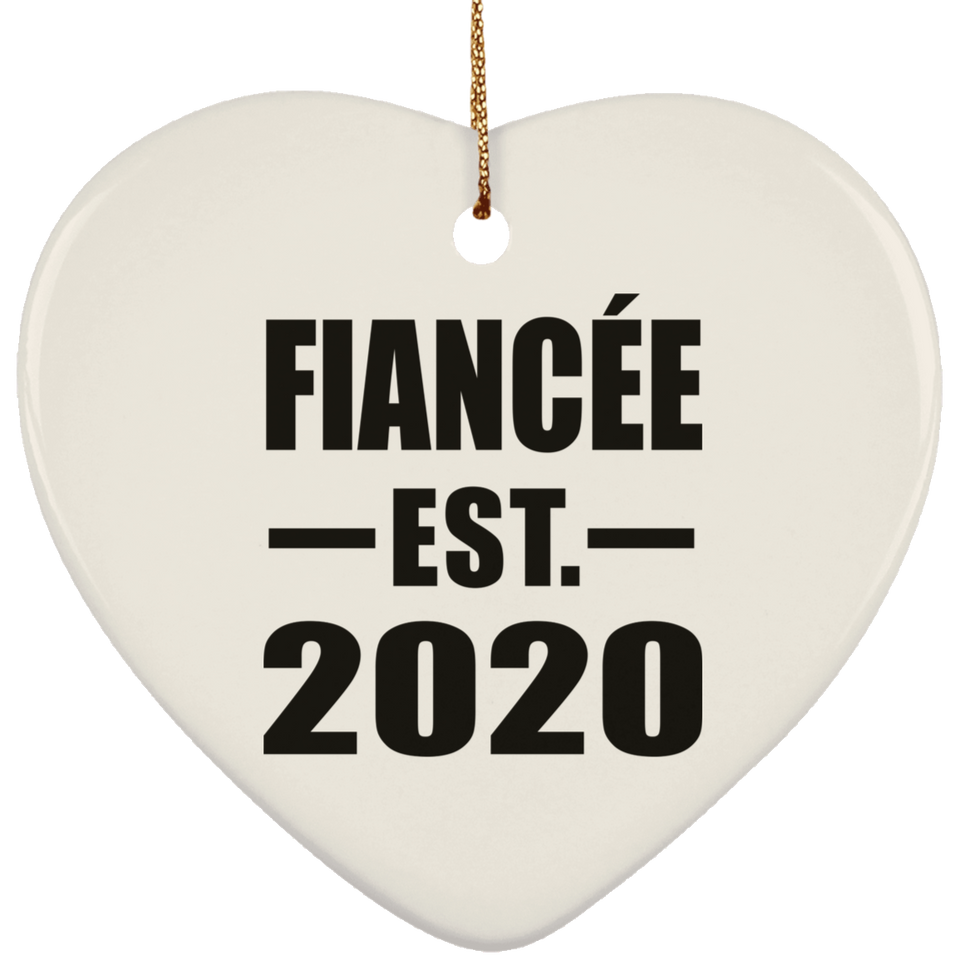 Fiancee Established EST. 2020 - Heart Ornament