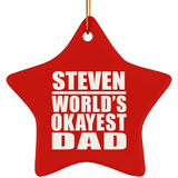 Steven World's Okayest Dad - Star Ornament