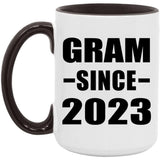 Gram Since 2023 - 15oz Accent Mug Black