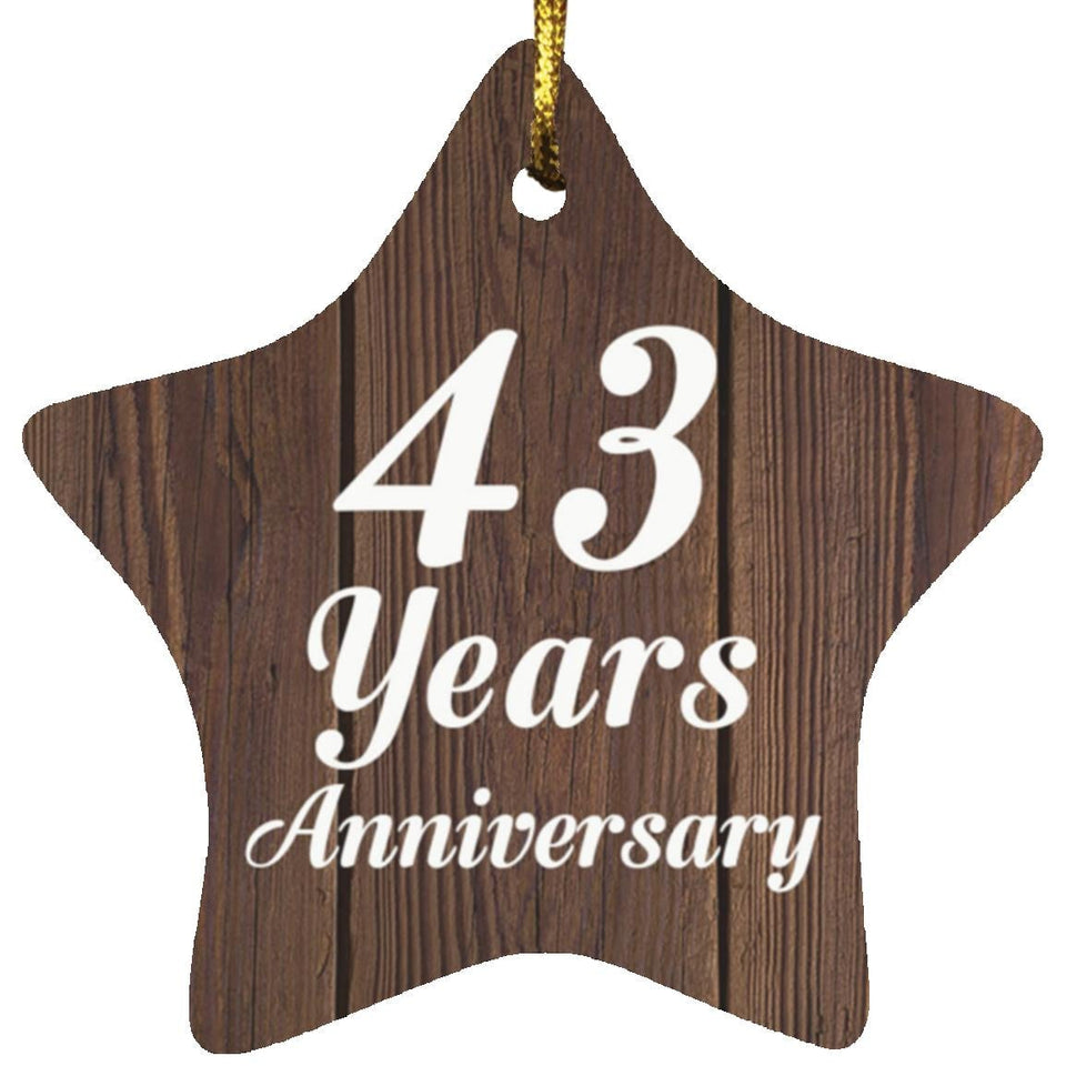 43rd Anniversary 43 Years Anniversary - Star Ornament D