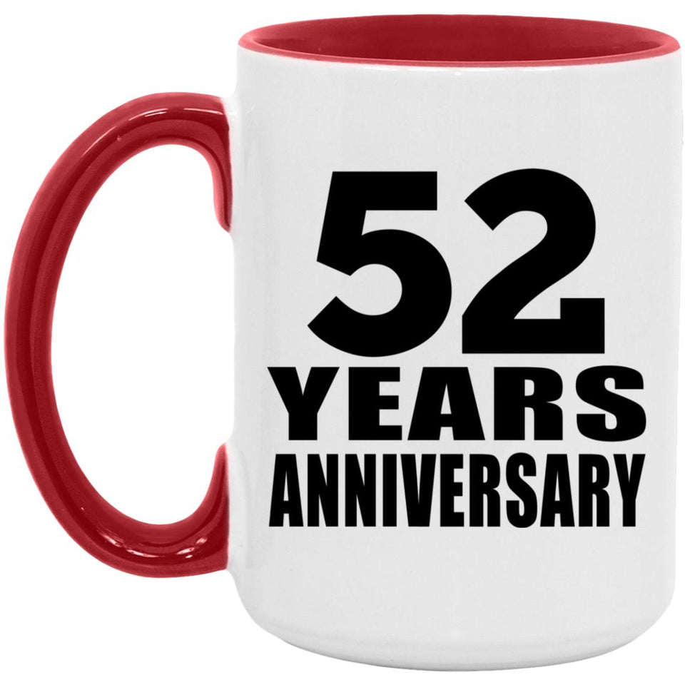 52nd Anniversary 52 Years - 15oz Accent Mug Red
