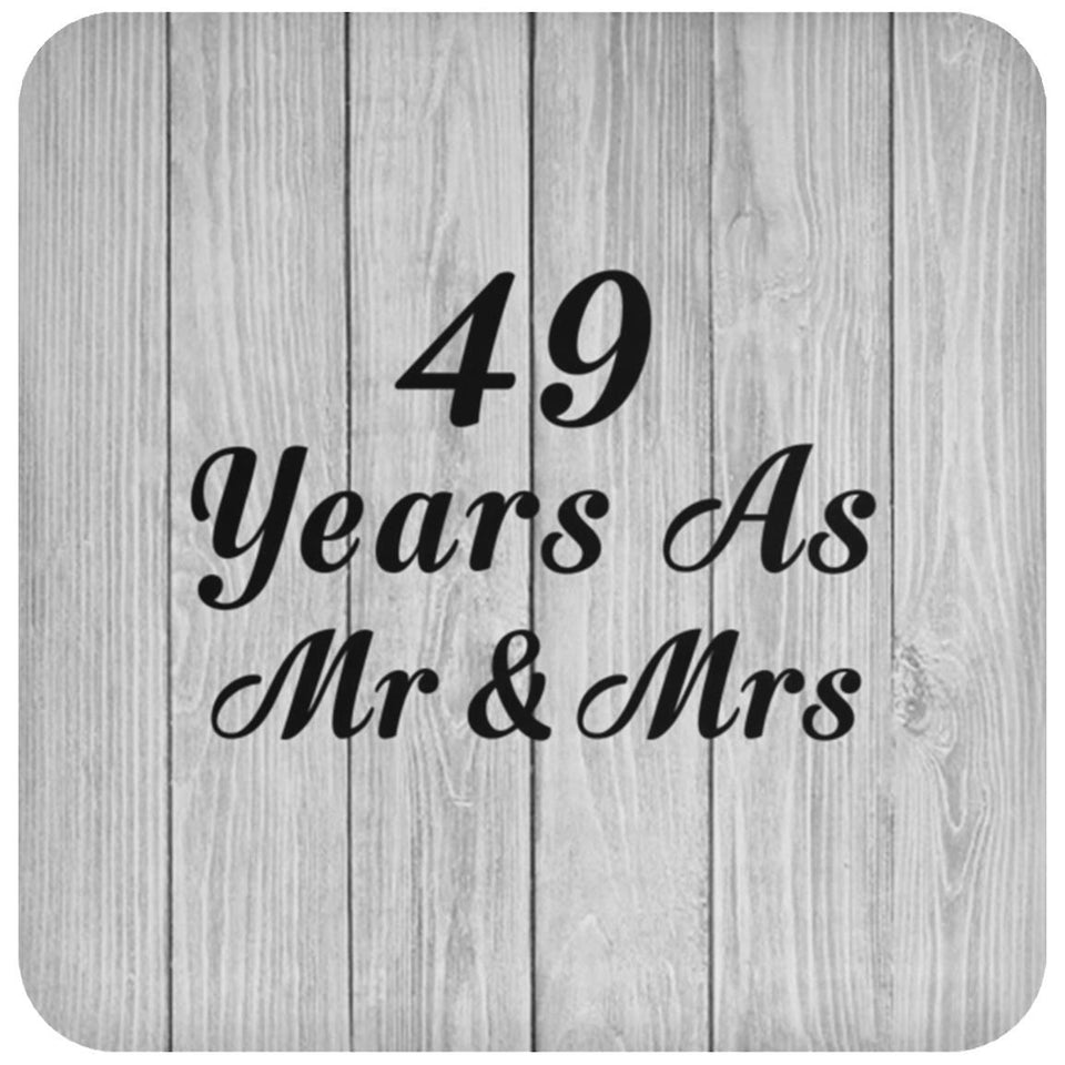 49th Anniversary 49 Years As Mr & Mrs - Drink Coaster F