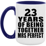 23rd Anniversary 23 Years Of Being Mrs Perfect - 15oz Accent Mug Purple