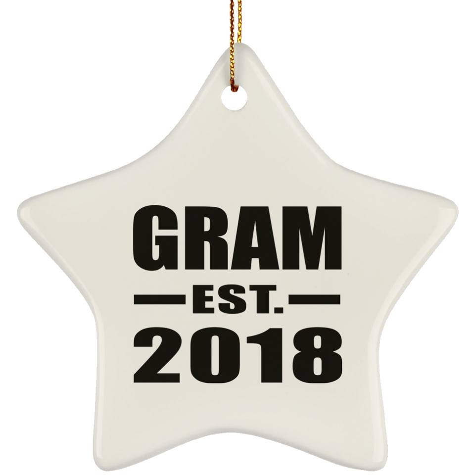 Gram Established EST. 2018 - Star Ornament
