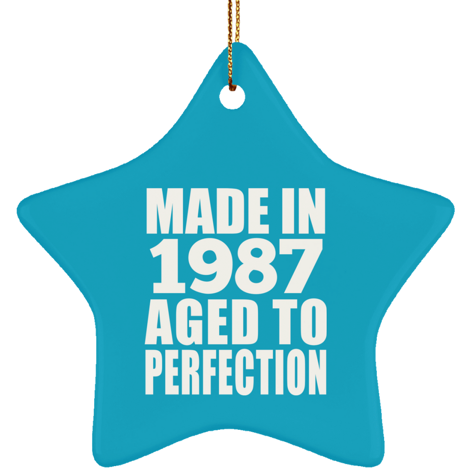 37th Birthday Made In 1987 Aged to Perfection - Star Ornament