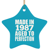 37th Birthday Made In 1987 Aged to Perfection - Star Ornament