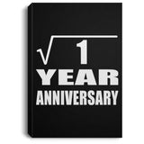 1st Anniversary Square Root of 1 Year Anniversary - Canvas Portrait