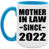 Mother In Law Since 2022 - 15oz Accent Mug Blue
