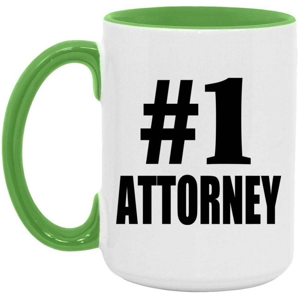 Number One #1 Attorney - 15oz Accent Mug Green