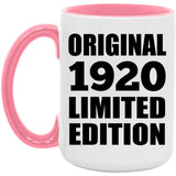 104th Birthday Original 1920 Limited Edition - 15oz Accent Mug Pink