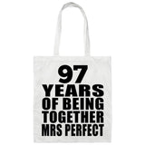 97th Anniversary 97 Years Of Being Mrs Perfect - Tote Bag White