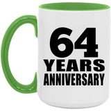 64th Anniversary 64 Years Anniversary - 15oz Accent Mug Green