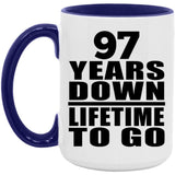 97th Anniversary 97 Years Down Lifetime To Go - 15oz Accent Mug Purple